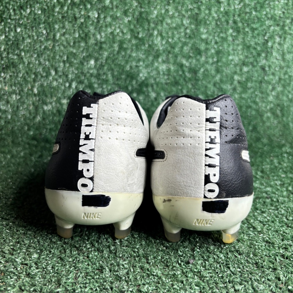 Nike Tiempo Legend V Leather Firm Ground Panda Soccer Cleat Black White Mens 8.5 - Picture 4 of 12